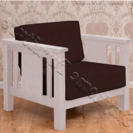 Slatted White : Ghế Sofa Đơn Gỗ Sồi Kèm Nệm